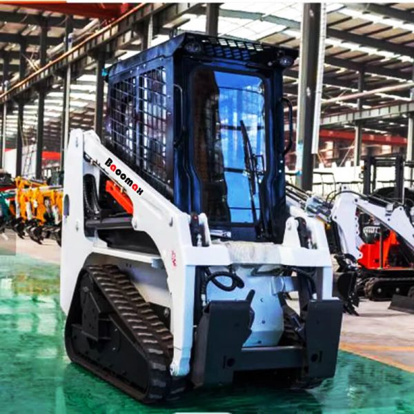 01 Baoomax factory mini crawler skid steer loader tracked with attachments