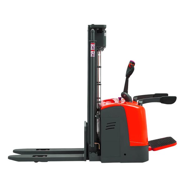 03 China cheap small walk behind stand up forklift electric pallet stacker forklift