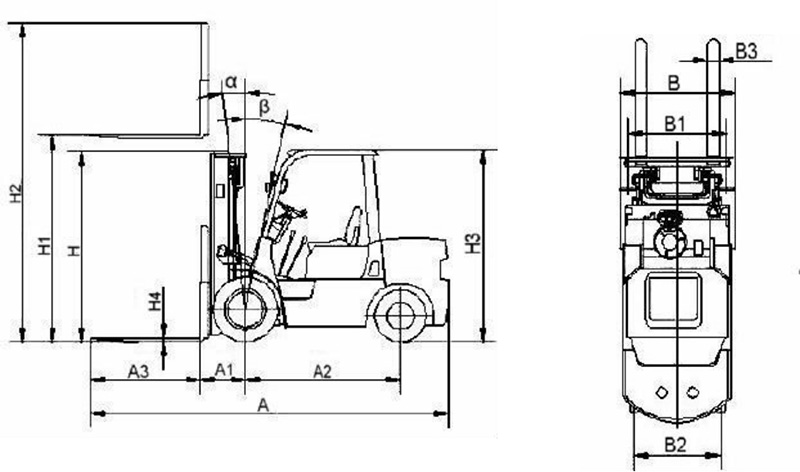 4 Ton And 4.5 Ton Diesel Forklift Truck specification