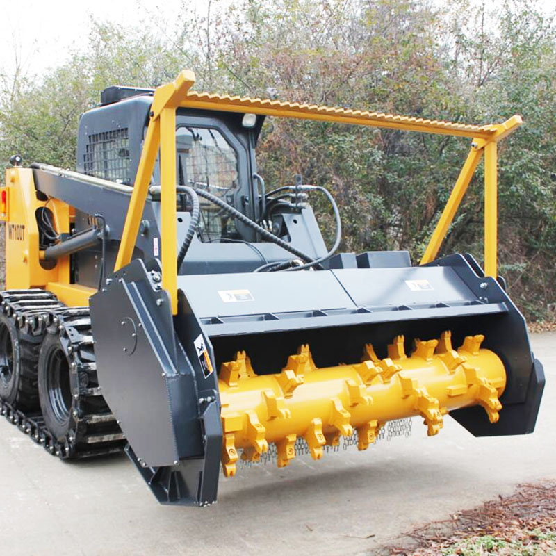 skid steer loader with attachment --forestry mulcher